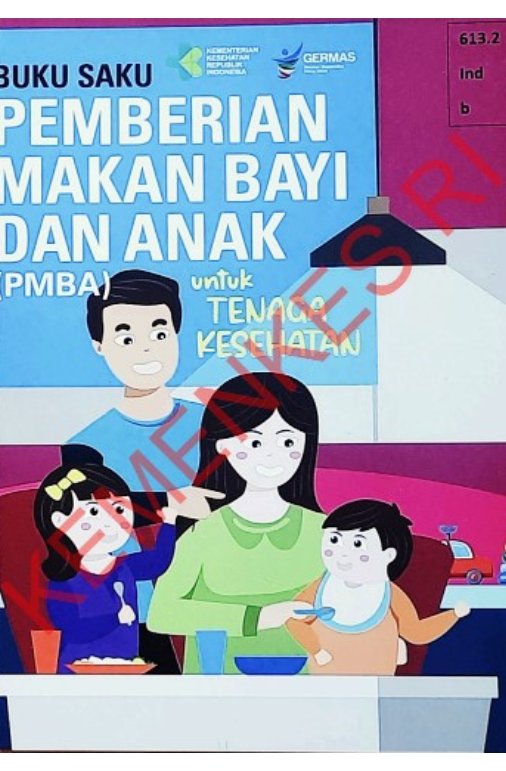 Sampul Buku Saku Pemberian Makan Bayi dan Anak (PMBA) untuk Tenaga Kesehatan