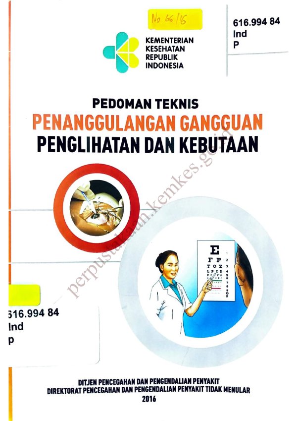 Sampul Pedoman Teknis Penanggulangan Gangguan Penglihatan dan Kebutaan