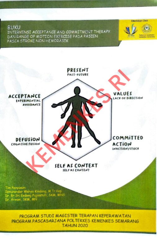 Sampul Buku Intervensi Acceptance And Commitment Therapy Dan Range Of Motion Exercise Pada Pasien Pasca Stroke Non Hemoragik 2020