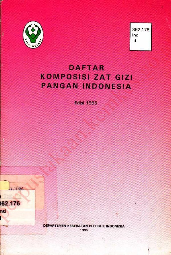 Sampul Daftar komposisi zat gizi pangan Indonesia Edisi 1995