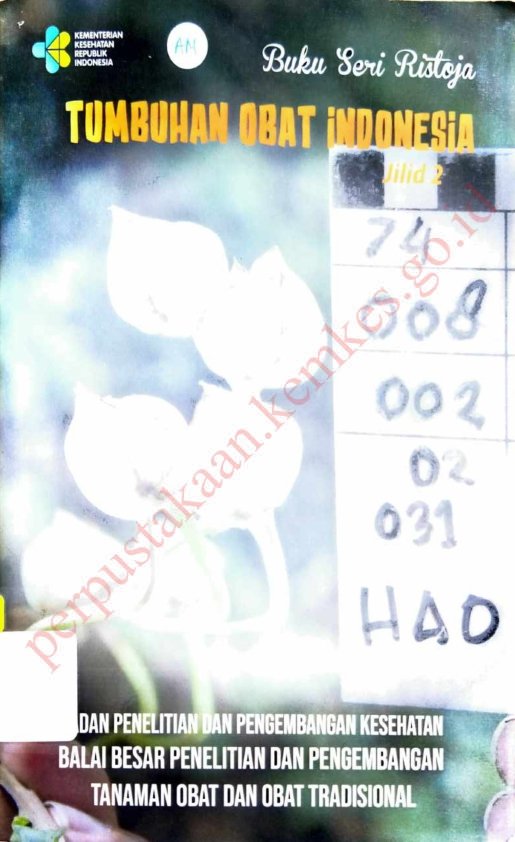 Sampul Buku seri Ristoja : Tumbuhan obat Indonesia. Jilid 2