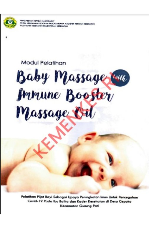 Sampul Modul Pelatihan Baby Massage With Immune Booster Massage Oil