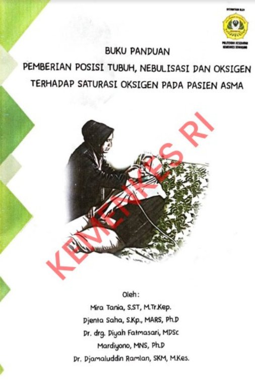 Sampul Buku Panduan Pemberian Posisi Tubuh, Bebulisasi Dan Oksigen Terhadap Saturasi Oksigen Pada Pasien Asma