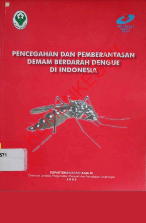 Sampul Pencegahan dan Pemberantasan Demam Beradarah Dengue di Indonesia