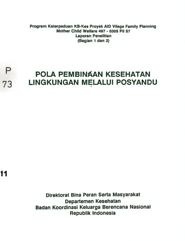 Sampul Pola Pembinaan Kesehatan Lingkungan Melalui Posyandu