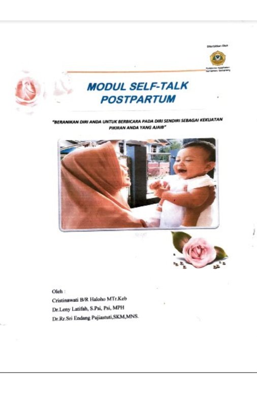 Sampul Modul Self-Talk Postpartum "Beranikan Diri Anda Untuk Berbicara Pada Diri Sendiri Sebagai Kekuatan Pikiran Anda yang Ajaib"