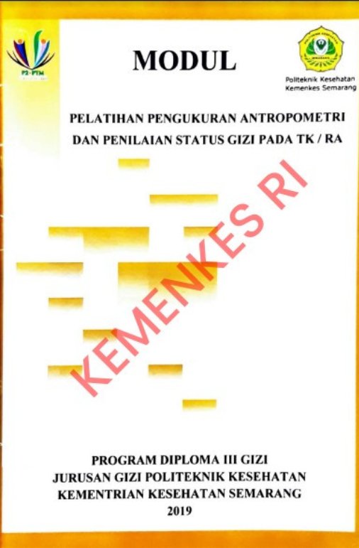 Sampul Modul Pelatihan Antropometri dan Penilaian Status Gizi Pada TK/RA