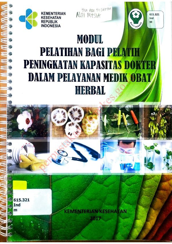 Sampul Modul Pelatihan Bagi Pelatih Peningkatan Kapasitas Dokter dalam Pelayanan Medik Obat Herbal