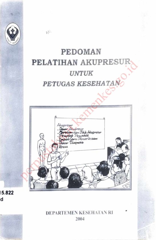 Sampul Pedoman Pelatihan Akupresur untuk Petugas Kesehatan